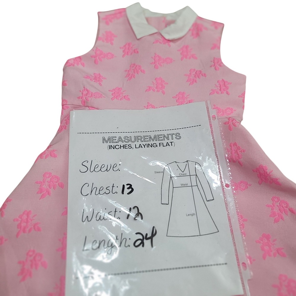 Janie & Jack Pink Floral Dress White Collar Preppy Classic 6 Dress Spring Easter - Picture 9 of 9
